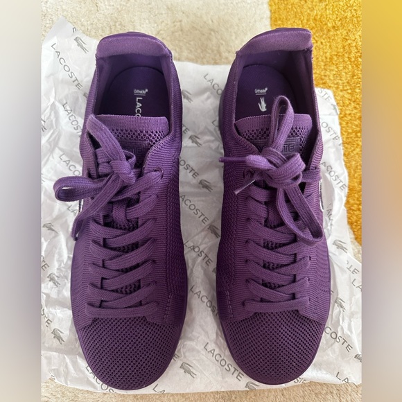 Lacoste Purple Carnaby Piqué Sneakers in Size 7.5 - Picture 4 of 7